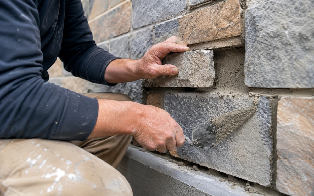 Stone veneer repair contractor